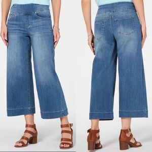 STYLE & CO Wide Leg Crop Jeans Denim Blue Pull On Size M